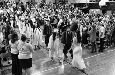 GRADUATION TIME. Marching in for their commencement exercises on June 4 were the members of Shead High School's class of 2015. (Don Dunbar photo) Subscribe to Quoddy Tides Rates:$31.65 a yea