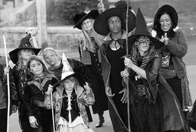 THE WITCHING HOUR NEARS. This youthful coven was spotted during the Witches of Eastport parade on October 10. More scary witches could be seen at the Scarecrow Fest in Calais on Saturday, Oc