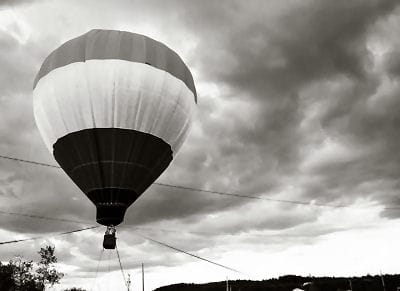 UP, UP AND AWAY! Approximately 25 people paid for rides up in the hot air balloon during the Bold Coast Sea & Sky Festival in Machias. The balloon was tethered at all times and lifted to a h