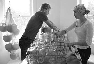 WORKING at Tide Mill Creamery in Edmunds are Ethan Bien and Rachel Bell. The creamery supplies products to a number of area restaurants.
