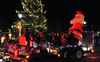 THE CHRISTMAS PARADE sponsored by the Calais Lioness drew a a great many people to the city’s downtown on December 7 and featured a large number of walkers and floats, including Due East’s f