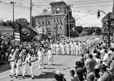SAILORS from the USS Anzio march through downtown Eastport during the Grand Independence Day Parade. (Don Dunbar photo))