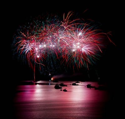 HAPPY 200TH BIRTHDAY, LUBEC! Viewed from Campobello are the July 8 fireworks celebrating Lubec's bicentennial. Oohs and aahs from adults and children filled the air as they exploded over the