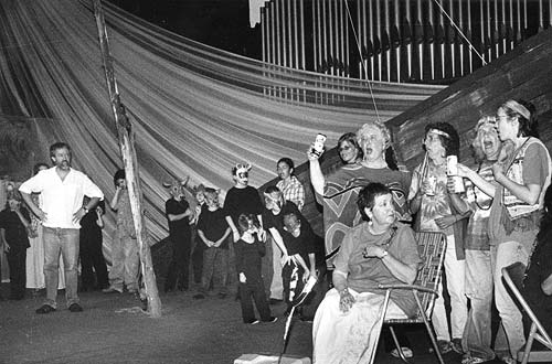 AS IN A COMMUNITY BARN-RAISING, nearly 100 people from throughout Washington County joined in the inaugural production, Noye's Fludde, at the Eastport Arts Center's new theater space on Labo