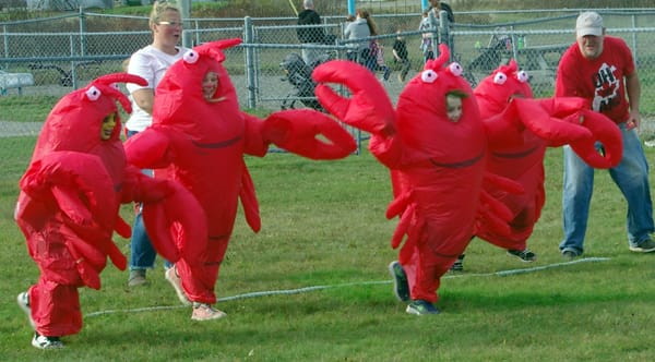 PART OF THE LOBSTER FEST FAMILY FUN DAY, sponsored by Grand Manan Island Tourism on November 6, was this fun run with inflatable costumes. (Arlene Benham photo)