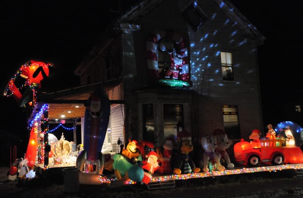 OVERFLOWING with colorful holiday characters is this home on Germain Street in Calais. (Edward French photo)