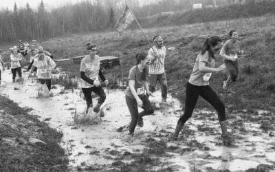 PARTICIPATING in the 5K A La Mud Obstacle Challenge were teams of all ages, and with the rain the mud was plentiful. The challenge, held at the Downeast Fairgrounds in Whitneyville on May 18