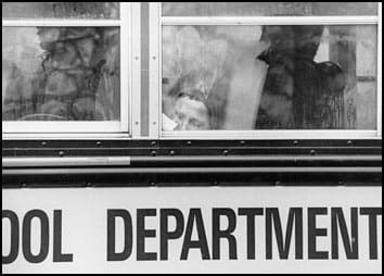 Rainy days and Mondays always get me down. This passenger on an Eastport school bus, on a rainy Monday, looks like he's had a long day. The spell of wind and rain is expected to last through
