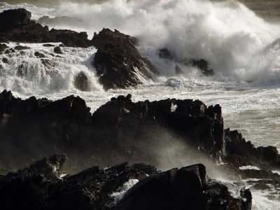 GIVING a gentle surf's up at West Quoddy Head is Sandy, a whopper of a storm on the East Coast. (Chessie Crowe Gartmayer photo)