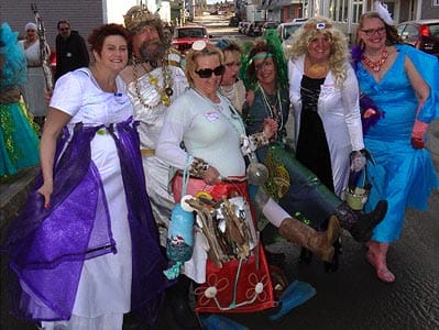 DANCING IN THE STREETS. The King Neptune's Brides Bash and Splash raised $2,000 for the Lost Fishermen's Memorial Association in Lubec during the annual event on April 11, which drew 55 reve